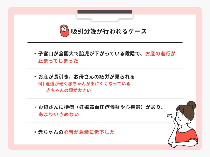 出所：ほけんのコスパ「吸引分娩が行われるケース」