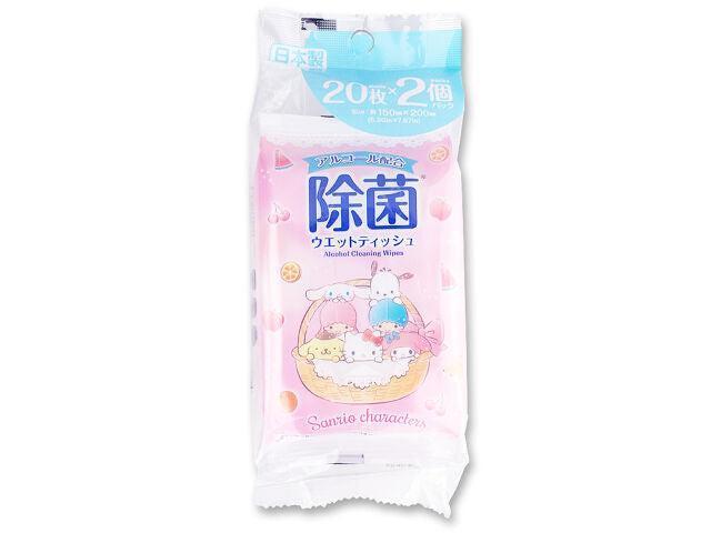 出所：公式通販ダイソーネットストア 除菌ウエットティッシュ20枚×2P サンリオMIX