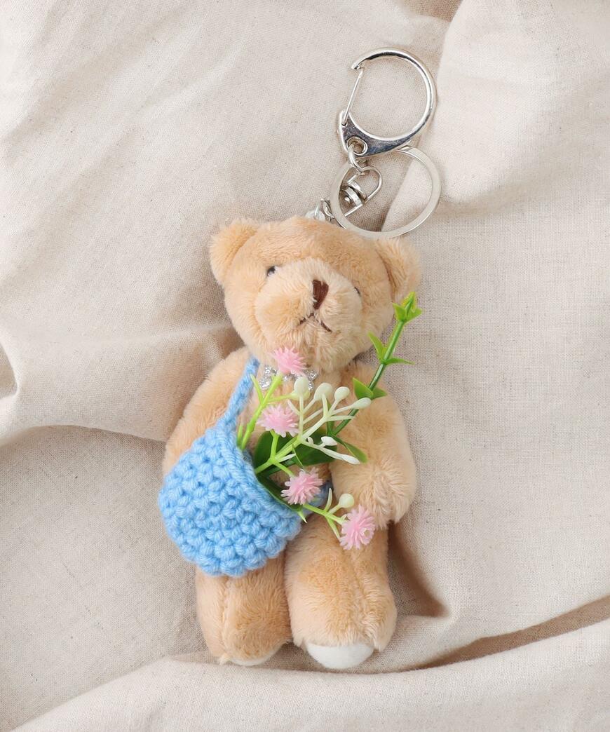 3COINS フラワーぬいぐるみキーホルダー