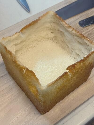 なぜか空洞ができてしまった米粉パン
