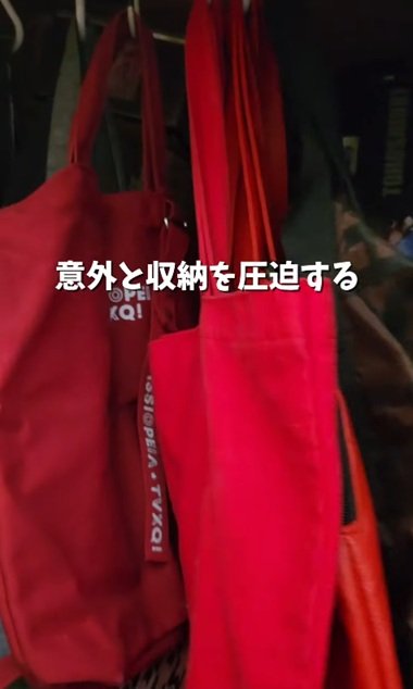 収納を圧迫している布バッグ