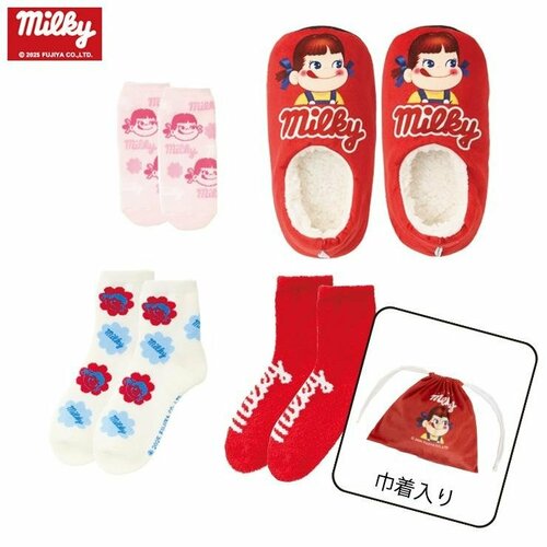 レディース　4足組ソックス（ミルキー）