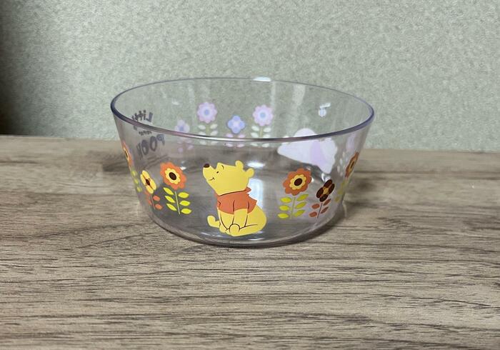 ニトリのクリアボウル/プー、筆者撮影の商品写真