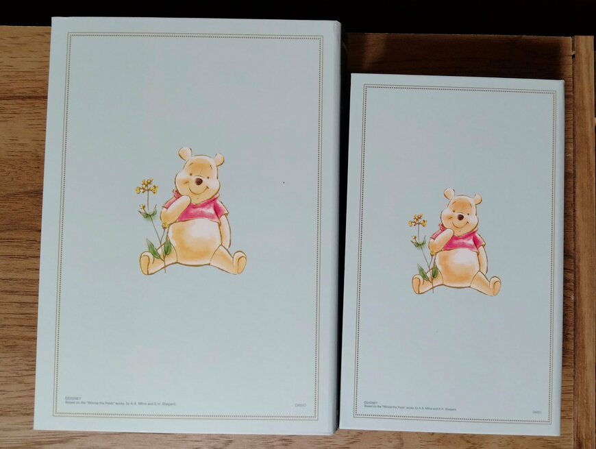 筆者撮影（ダイソー、紙製ボックス、ブック型（くまのプーさん））