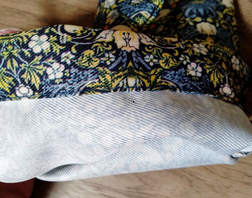 筆者撮影（セリア、巾着 ウィリアム・モリス）