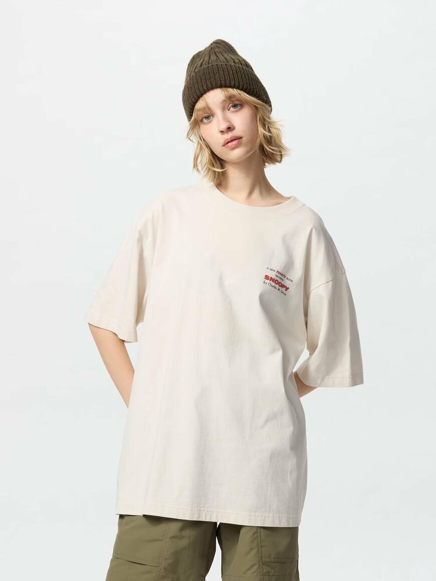 ユニクロ公式 ピーナッツ UT/オーバーサイズフィット NATURAL 画像