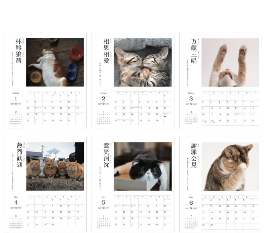 にゃんこ四字熟語カレンダー2025