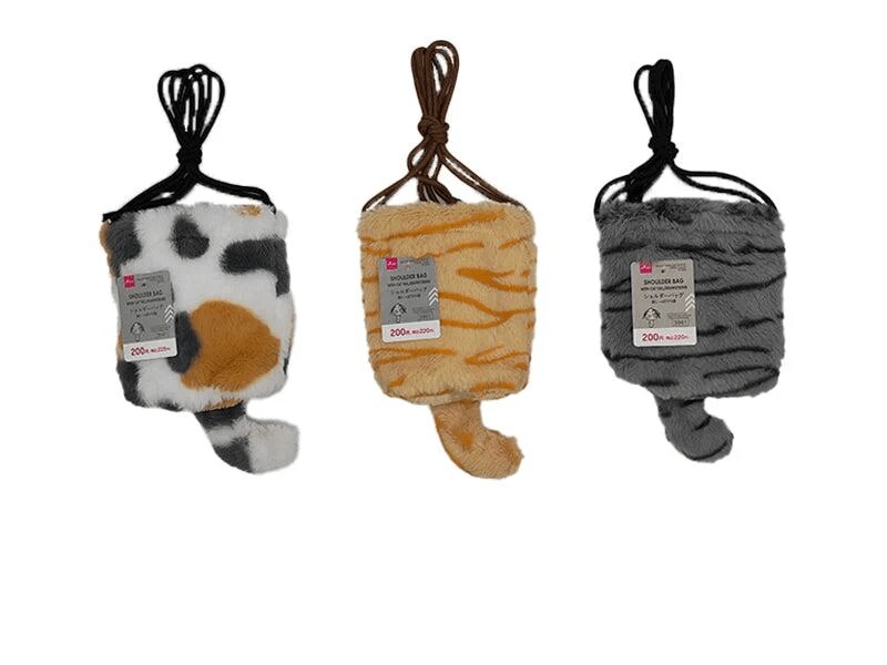 ダイソー公式　猫しっぽ付巾着ショルダーバッグ画像