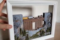 半年かけて作ったジオラマ　「額縁の中を機関車が走る」ギミック満載の作品に驚き