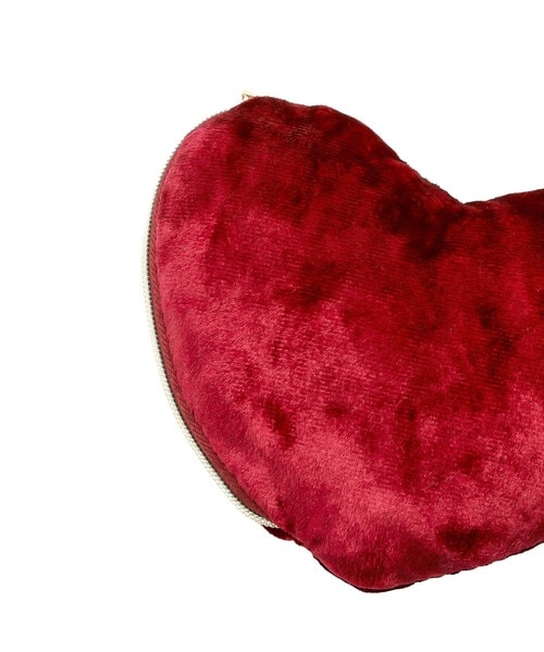 チェーン付きベロアハートポーチ