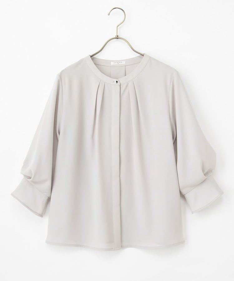 出所：ハニーズ公式　７分袖バンドカラーブラウス