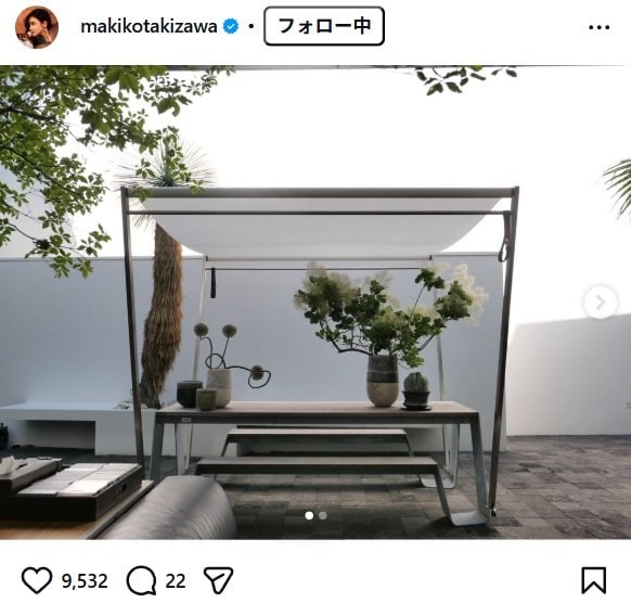 出所：滝沢眞規子のInstagram（＠makikotakizawa） 参照日：2026年6月2日