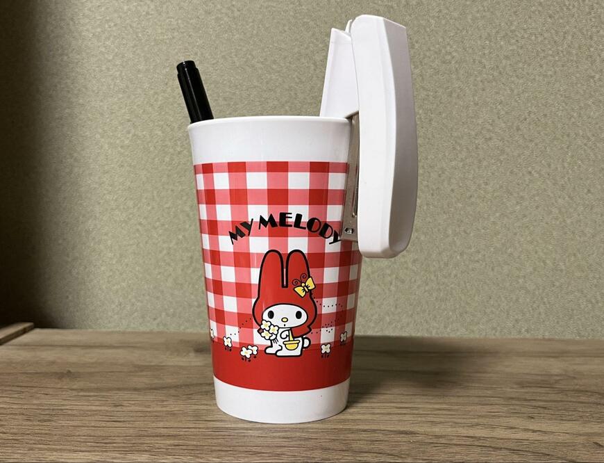 ダイソー、タンブラー MM 50周年 赤 マイメロディ