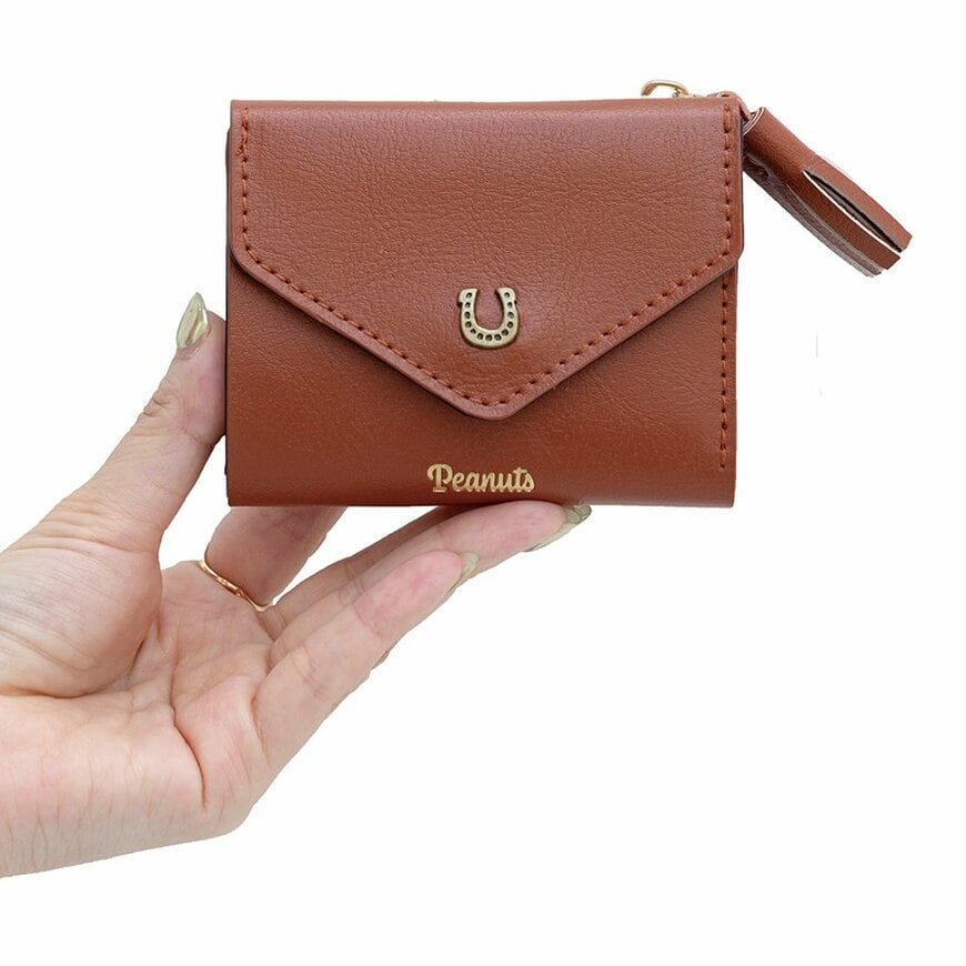ローソン公式 SNOOPY YEAR OF THE HORSE MINI WALLET BOOK BLACK/BROWN 画像