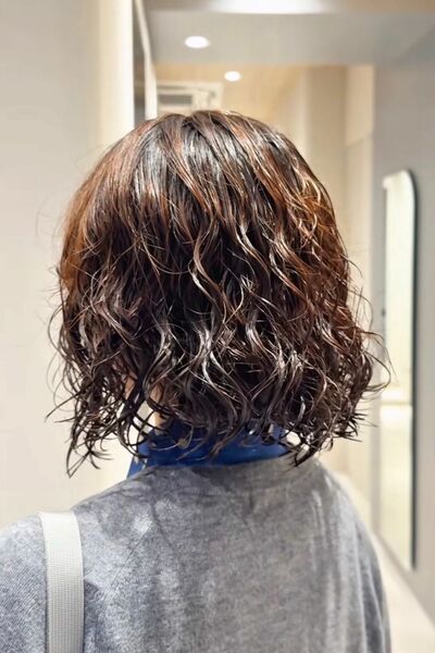 ふんわりかわいいボブパーマの完成