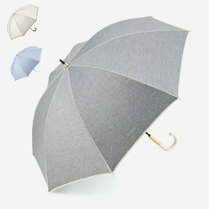 KEYUCA公式　長傘 遮光パイピングシャンブレー