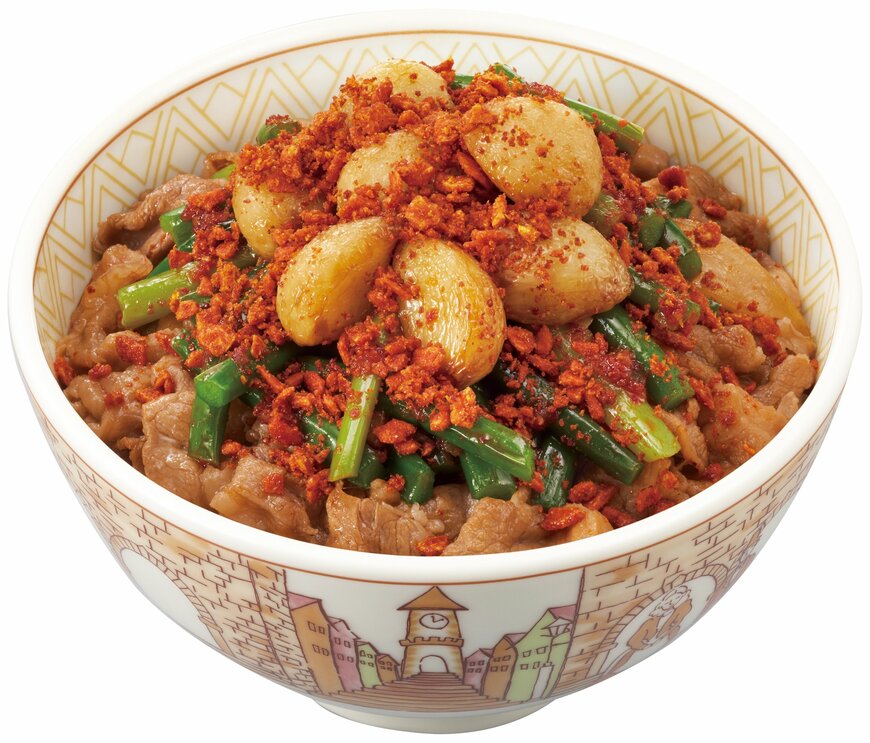 出所：株式会社ゼンショーホールディングス「【すき家】今年の夏もこれで決まり！旨辛な味わいとシャキシャキ食感がやみつきになること間違いなしすき家の夏の大人気商品「ニンニクの芽牛丼」発売！」