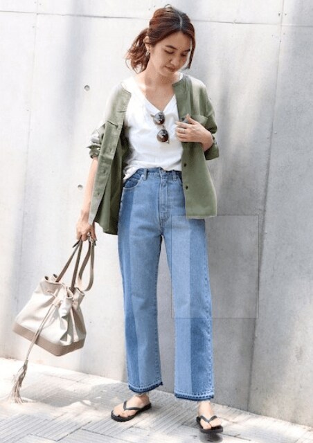 FRAMeWORK - テンセルツイルクルーネックシャツ ¥12,960（税込）