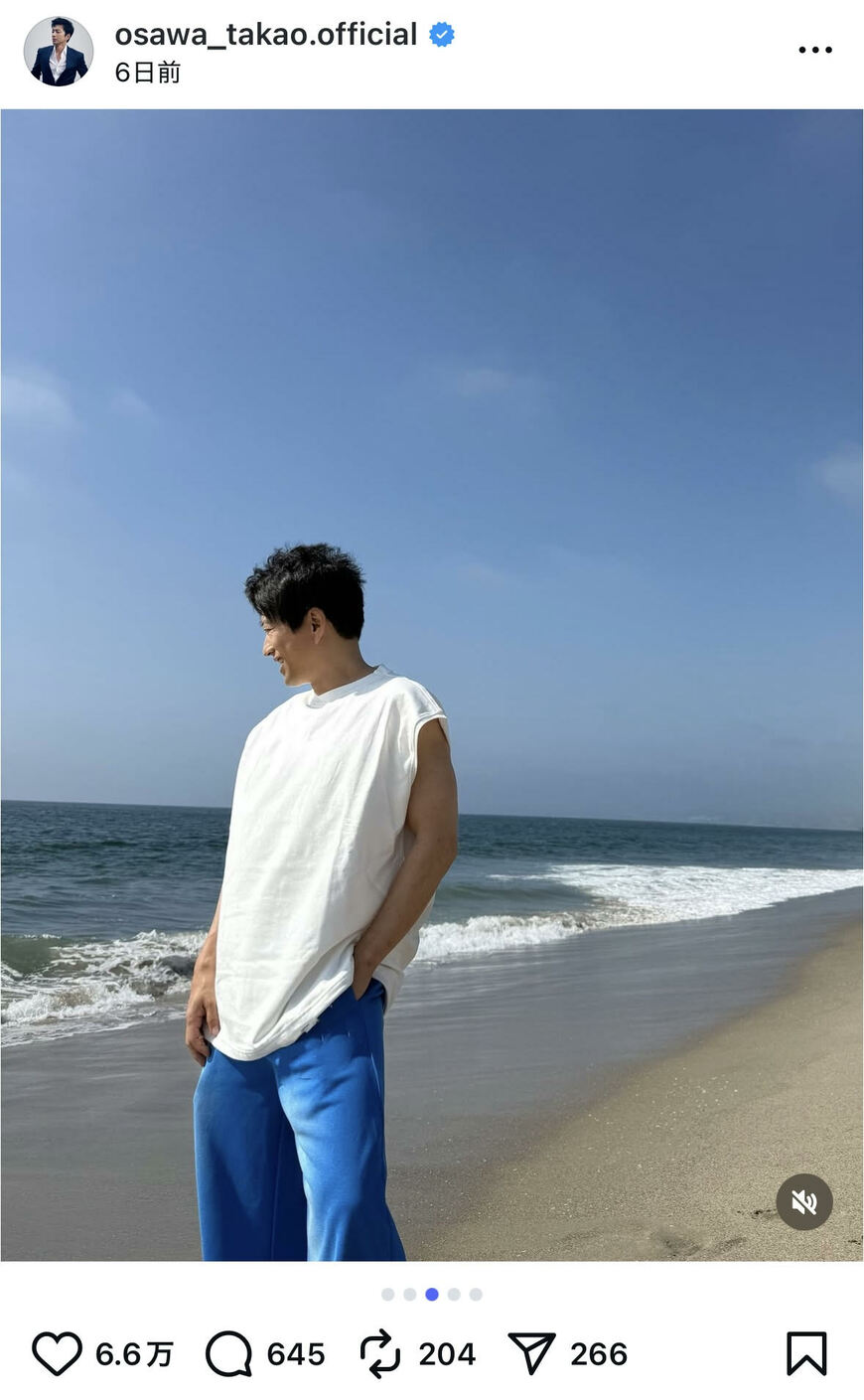 出所：大沢たかおのInstagram（@osawa_takao.official）参照日：2025年10月31日