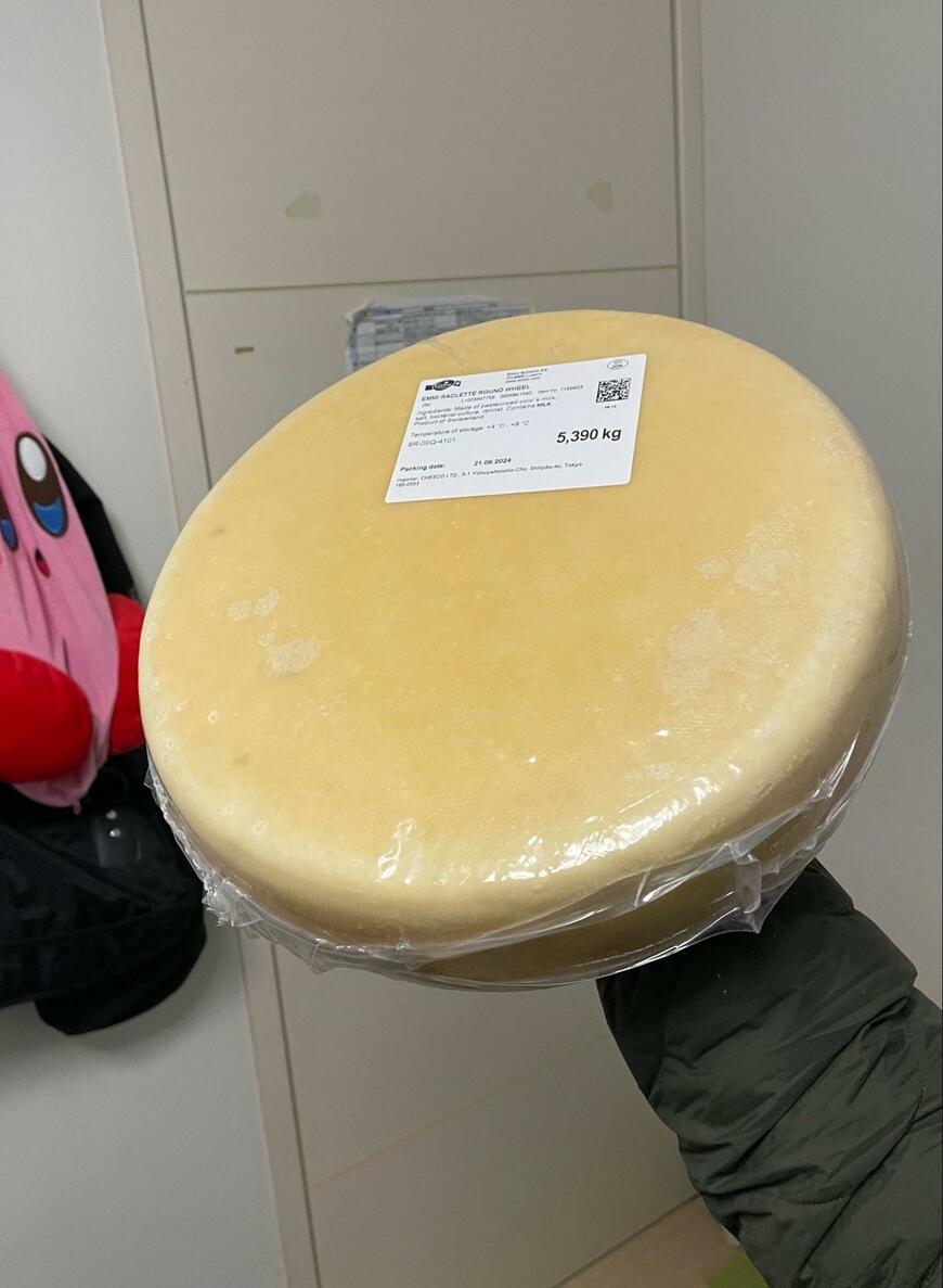 誕生日にプレゼントされたチーズ