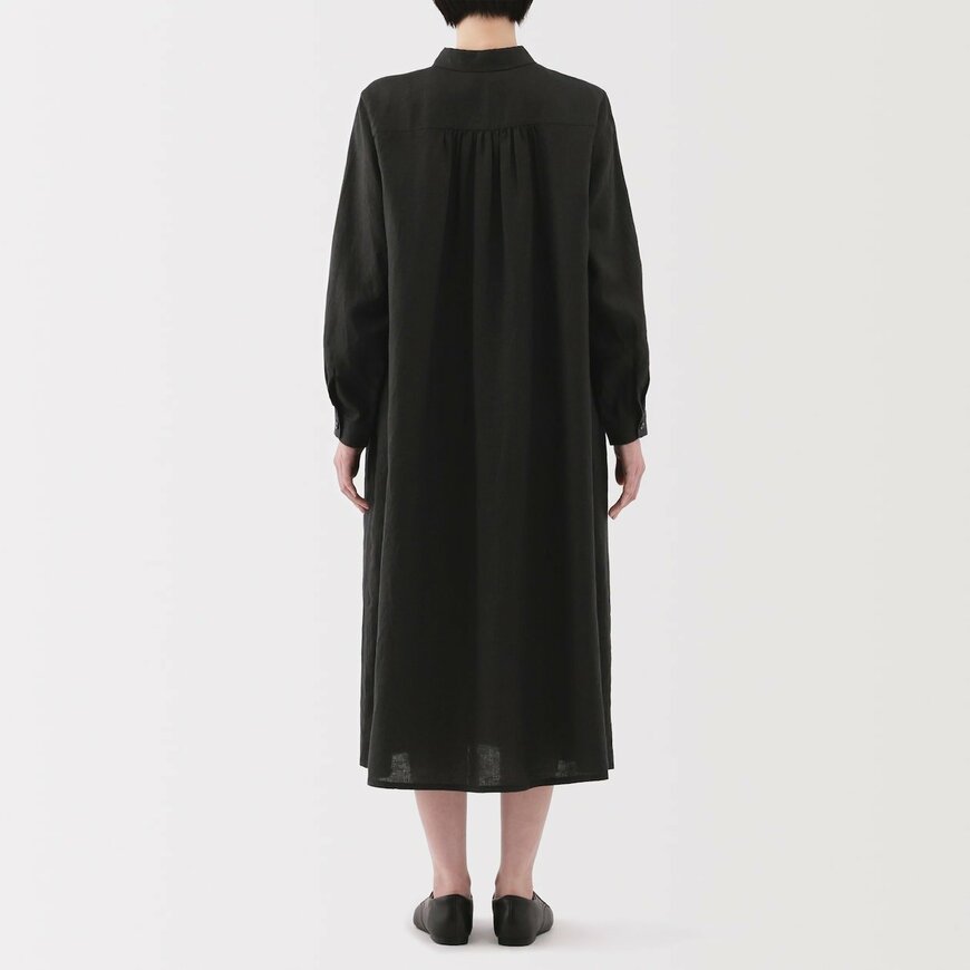 無印良品公式　婦人　リネン　洗いざらし長袖シャツワンピース