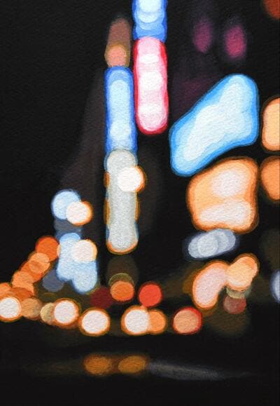 「ぼやけた風景のアクリル画」