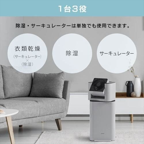 除湿機能とサーキュレーター機能はそれぞれ単独で運転させられます
