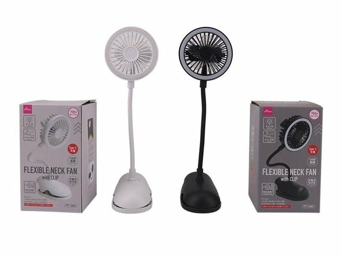 ダイソー公式 ミニファン(フレキシブルネック、クリップ付)