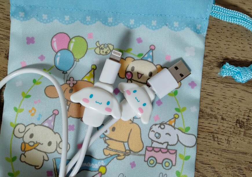 筆者撮影（キャンドゥ、ミニ巾着、ライトニングケーブル用プロテクトカバー）