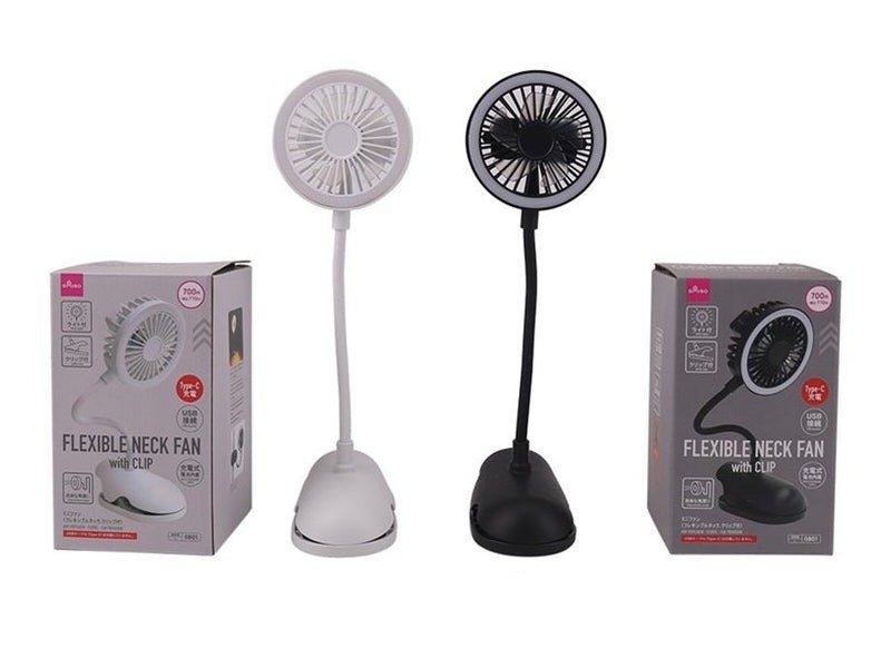 出所：ダイソー公式　ミニファン（フレキシブルネック、クリップ付）