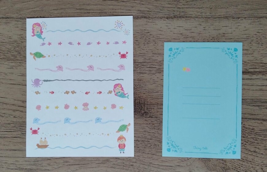 筆者撮影（セリア、レターセット おたのしみ箋）