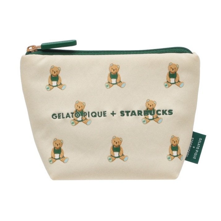 gelato pique ベア柄ポーチ アイボリー
