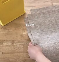 【100均DIY】普通の〈白い収納ボックス〉が…セリアのランチョンマットで「夏仕様の涼しげ収納」に変身！