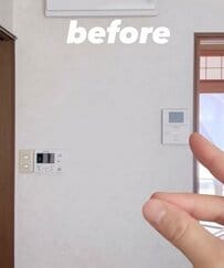 「アイデアが天才的...！」壊れた〈壁のモニター〉を...→木材とスライドレールでDIYした〈スライド式アート〉で隠す！