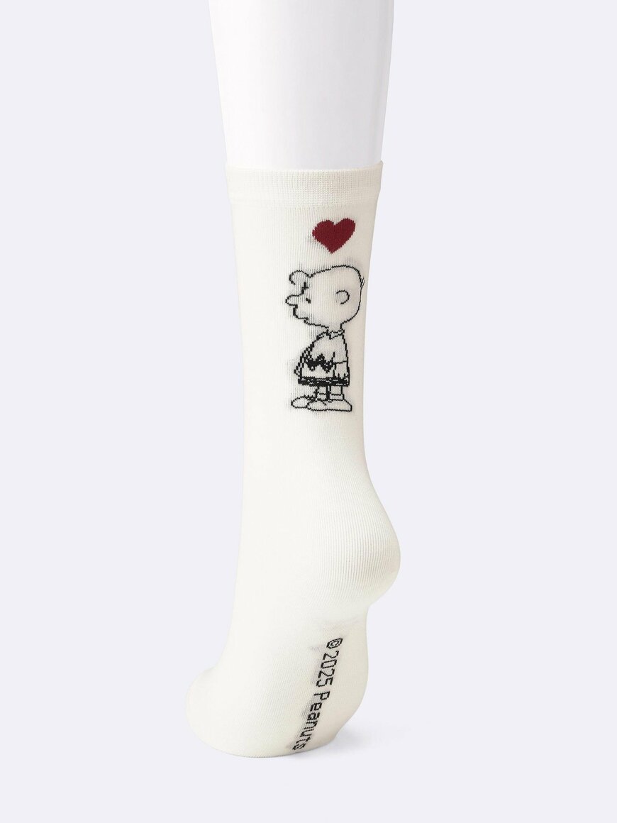 出所:GU公式 ソックス Peanuts 1 01 OFF WHITE