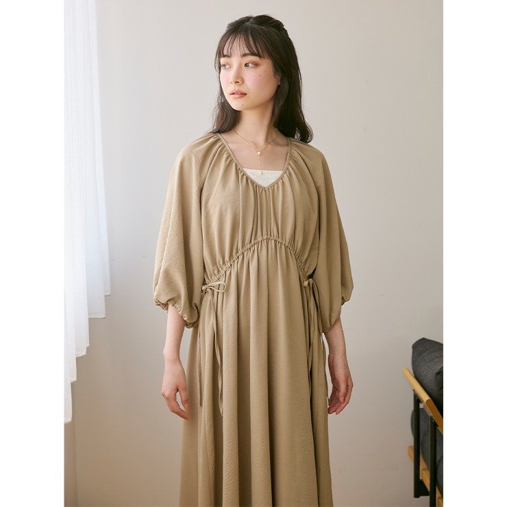 しまむら公式 レディース ギャザーワンピース(choco)の画像