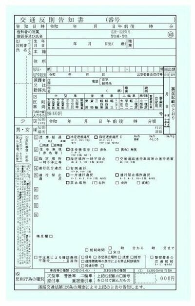 自転車の交通違反に導入される青切符