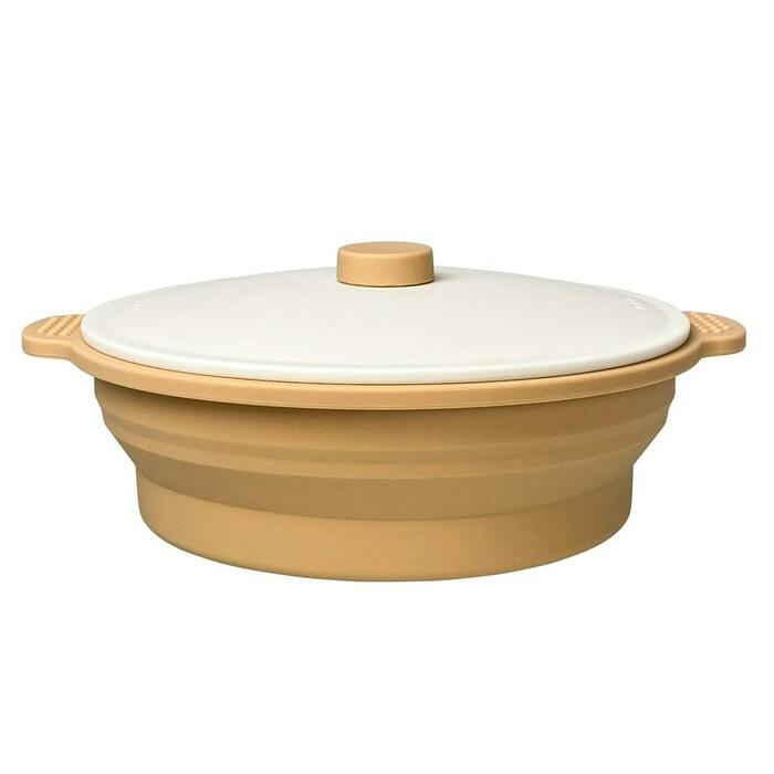 レンジで楽チン シリコンスチーマー 丸型 オレンジ