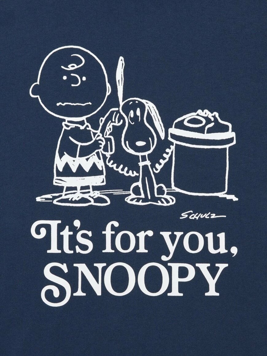 出所：ユニクロ公式　ピーナッツ UT/オーバーサイズフィット　NAVY