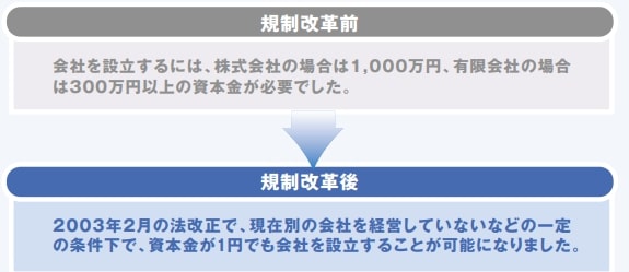 出所：内閣府「会社の設立が容易になりました。」