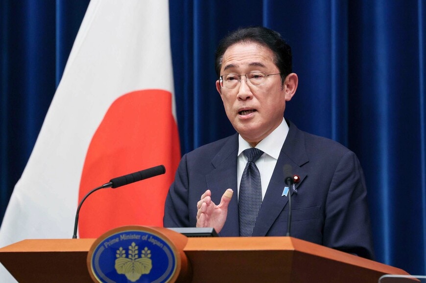 岸田内閣総理大臣記者会見の様子