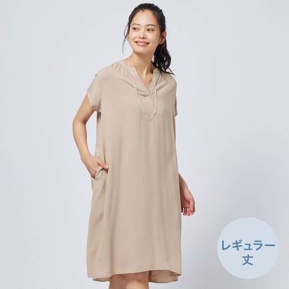 ニトリ公式 接触冷感レーヨンワンピースレギュラー丈