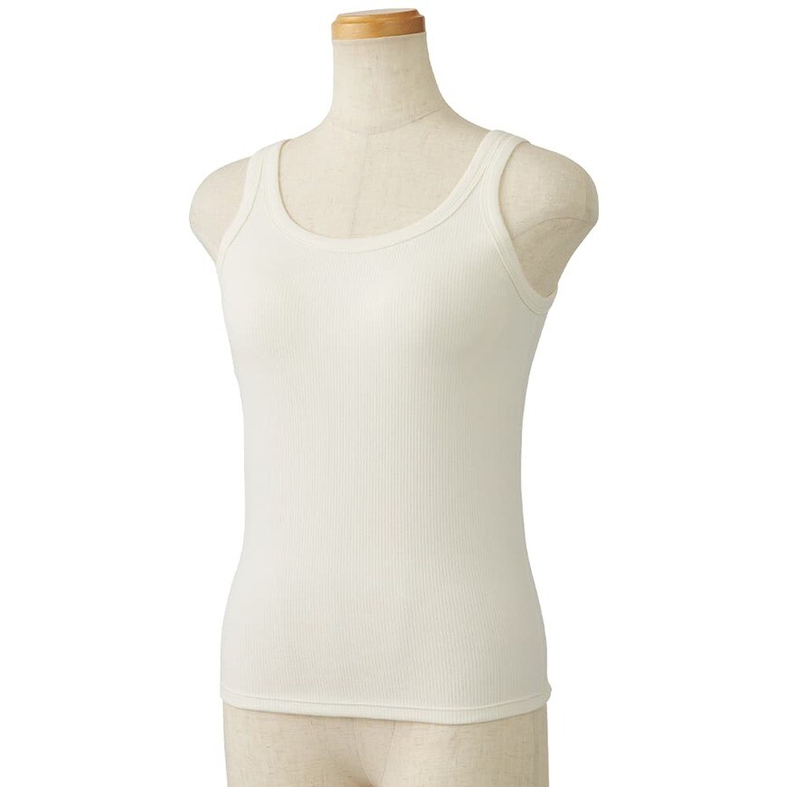 レディースシン・呼吸するインナーカップ付きタンクトップ肌さら