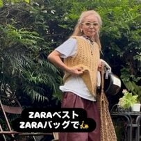 【60代女性】カジュアルに着こなすZARAコーデ ベージュ×くすみピンクの配色がおしゃれ