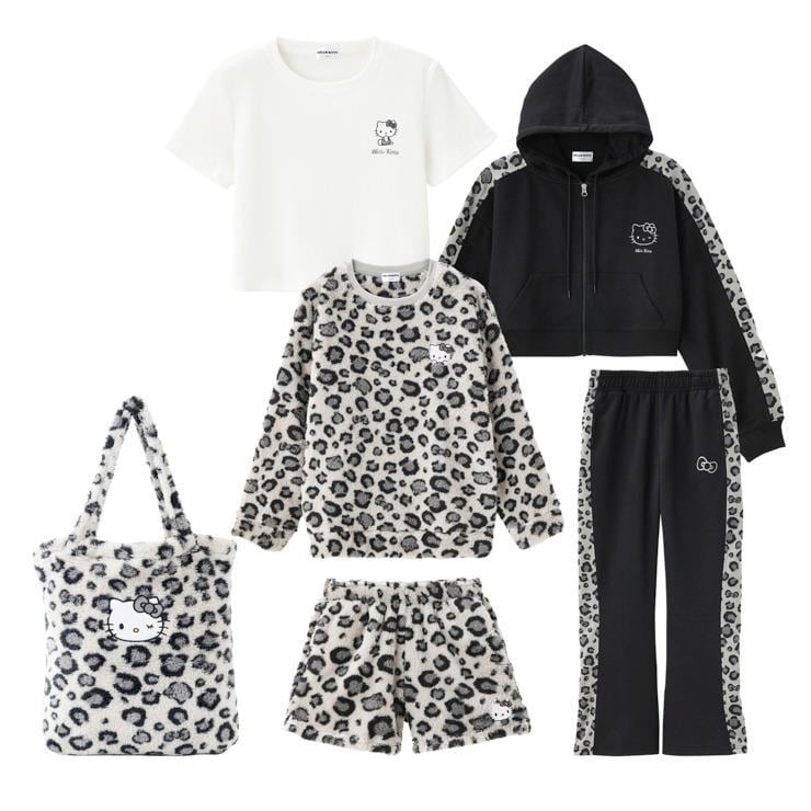 出所：しまむらパーク レディース　ハッピーバッグ　6点セット（HELLO KITTY）・ダークグレー 112