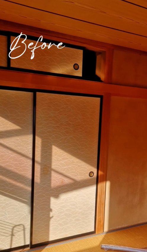 【築37年中古戸建DIY】「雰囲気がガラッと変わった！」和室感たっぷりの襖が洋風の引き戸に大変身