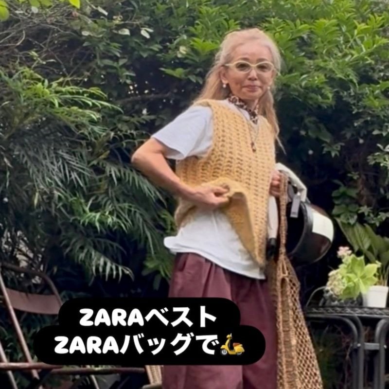 【60代女性】カジュアルに着こなすZARAコーデ ベージュ×くすみピンクの配色がおしゃれ