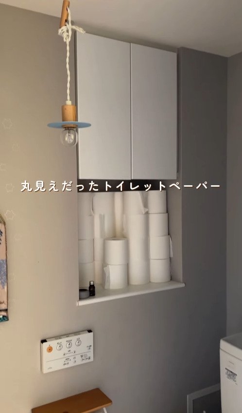 「おしゃれなドラマに出てきそう!」築15年の中古マンションDIYで〈トイレの丸見え収納〉→〈おしゃれな収納〉に大変身!まるで窓みたい!
