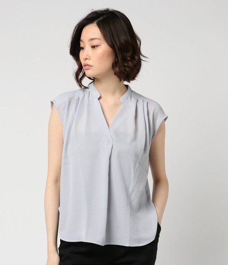 INTERPLANET - ジョーゼット異素材ブラウス ¥6,372（税込）