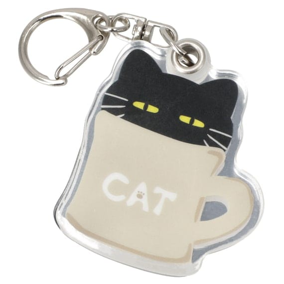 出所：ニトリ公式通販ニトリネット　ミラー付きアクリルチャーム（デコネコ コーヒーカップ ミラー）